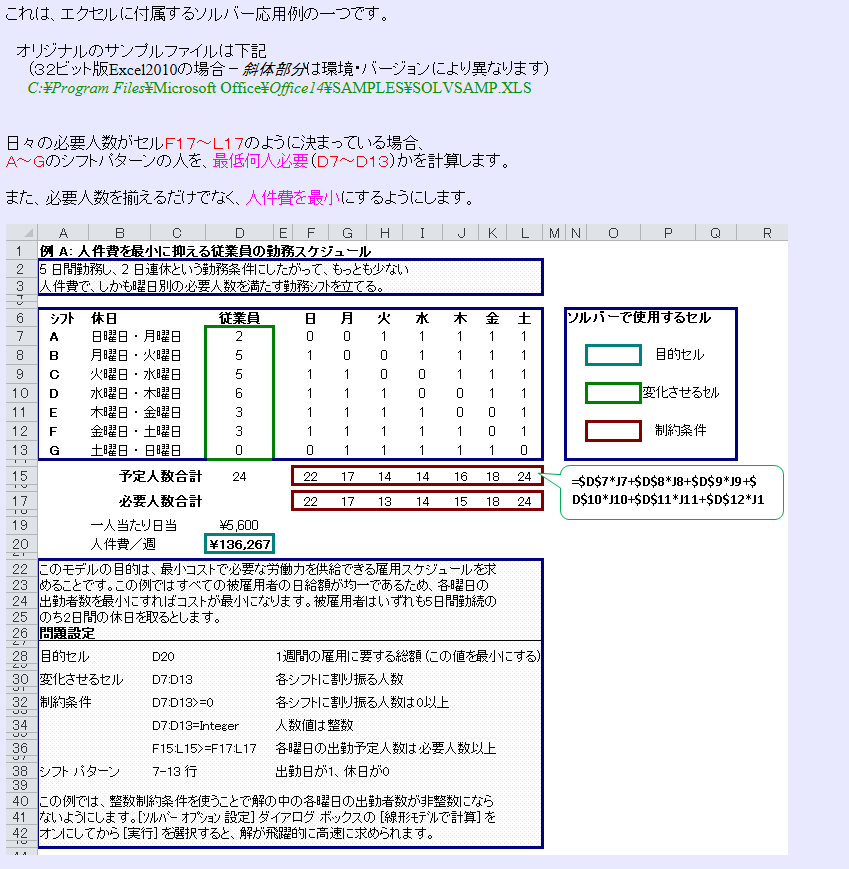 勤務シフト自動作成 テンプレート